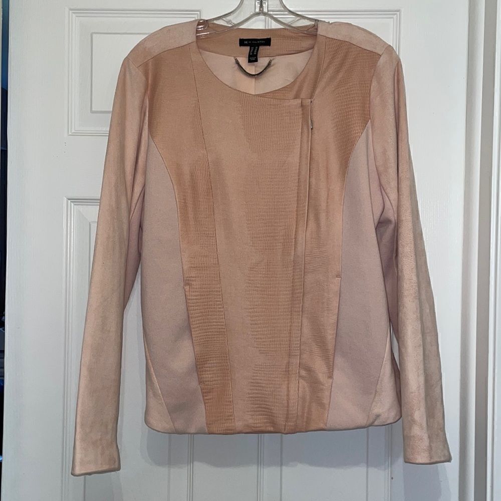 H by Halston Blush Pink Moto Jacket